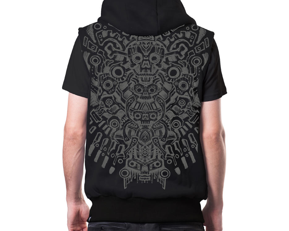 Bonez black psychedelic vest 